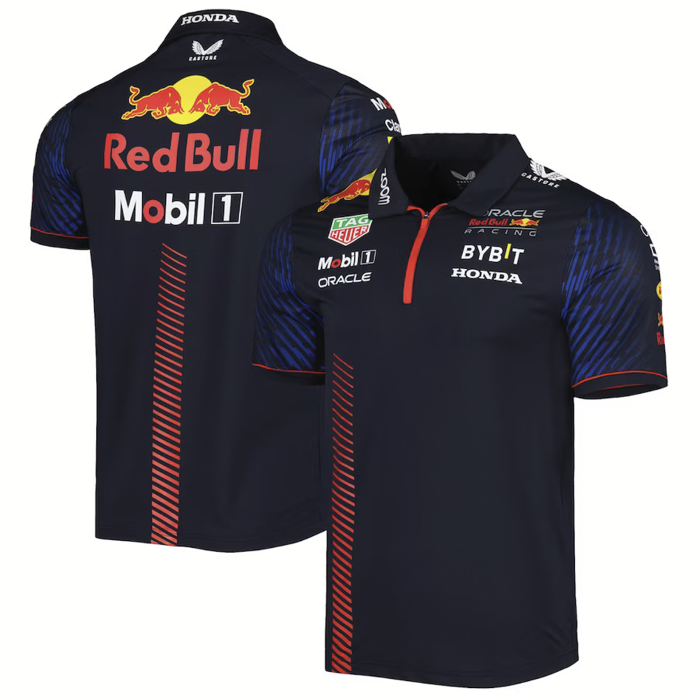 Castore Oracle Red Bull Racing 2023 Men's SS Polo Shirt Night Sky Size L